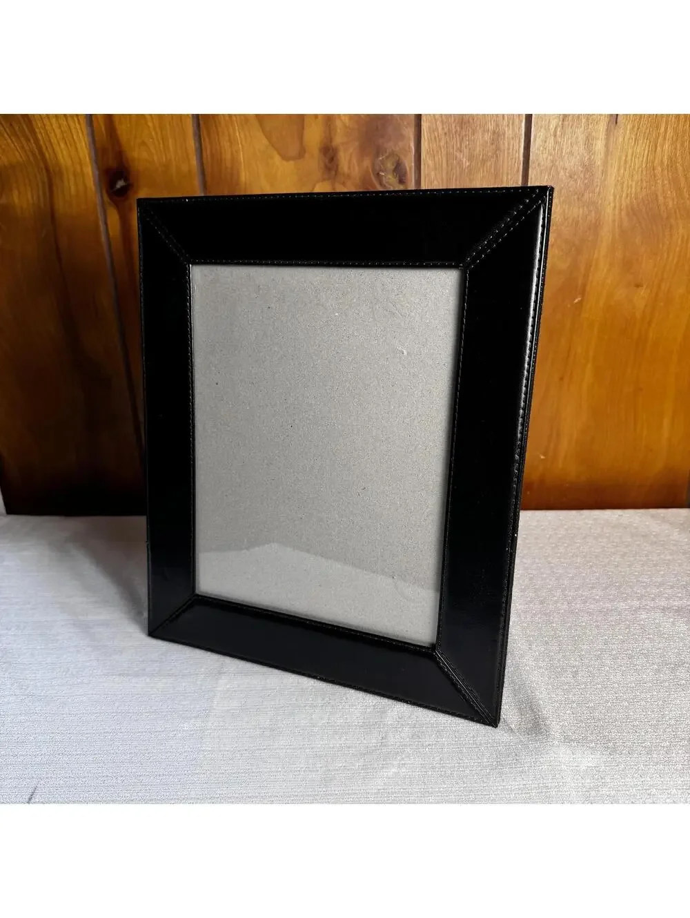 Vintage Black Faux Leather 8x10 Photo Frame Desk Display